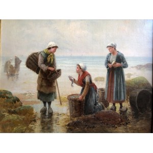 Pierre Testu, Brittany women on the seashore