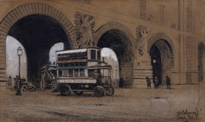 Odo Dobrowolski (1883-1917), Wjazd do Luwru od strony Pont du Carrousel. Paryż 1911
