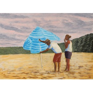 Jaroslaw MODZELEWSKI, Beach painting - umbrella, 2022