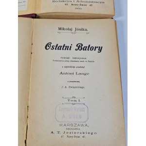 JÓSIK Mikolaj - OSTATNI BATORY Volume I-II Historical Novel Library of Selected Works