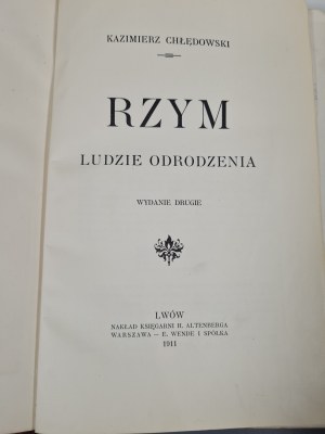 CHŁĘDOWSKI Kazimierz - RZYM LUDZIE ODRODZENIA - ŁADNA OPRAWA Z EPOKI
