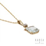 Aquamarine pendant with chain, 1st half of 20th century.