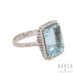 Ring with aquamarine, contemporary