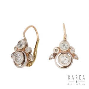 Diamond earrings, 1st quarter of 20th century.
