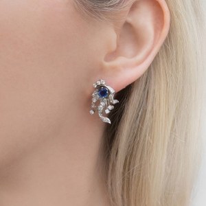 Earrings-studs in the form of stylized flowers, Western Europe, 21st century.