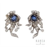 Earrings-studs in the form of stylized flowers, Western Europe, 21st century.