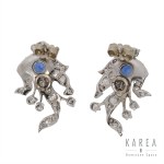 Earrings-studs in the form of stylized flowers, Western Europe, 21st century.