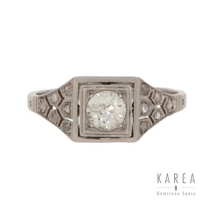 Art déco Ring mit Diamant, 1920er-1930er Jahre.