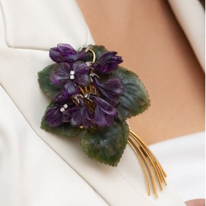 Brooch-bouquet of violets, Vienna, 20th century.