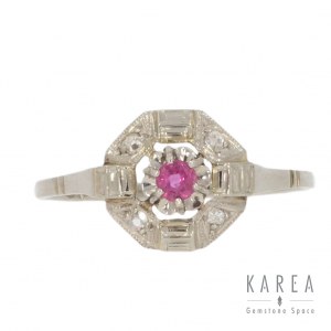 Ring with ruby, 1920s-30s, art déco