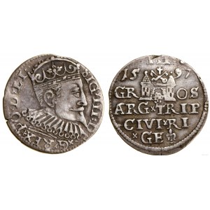 Polska, trojak, 1597, Ryga