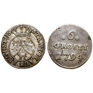 Polska, 6 groszy miedziane, 1794, Warszawa