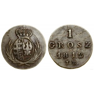 Polska, 1 grosz, 1812 IB, Warszawa