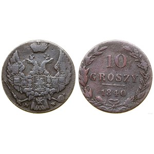 Polska, 10 groszy, 1840 MW, Warszawa