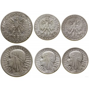 Polska, zestaw: 1 x 10 złotych i 2 x 5 złotych, 1932-1933, Anglia i Warszawa