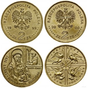 Polska, zestaw 2 x 2 złote, 1999, 2000, Warszawa