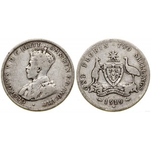 Australia, 2 shillings (florin), 1919 M, Melbourne