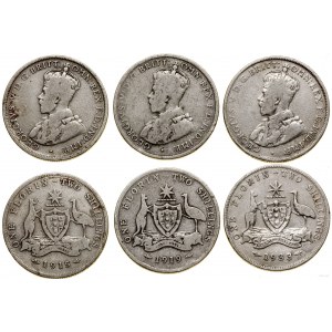 Australia, set of 3 x 2 shillings (florin)