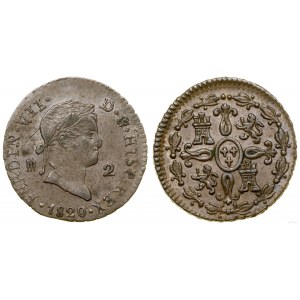 Spain, 2 maravedis, 1820, Segovia