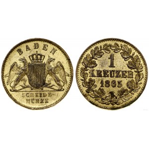 Niemcy, 1 krajcar, 1865, Karlsruhe