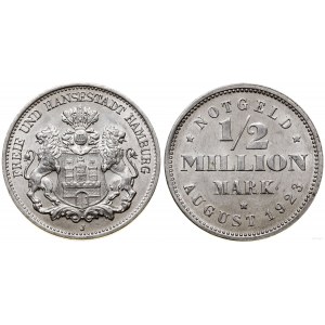 Niemcy, 1/2 miliona marek, 1923 J, Hamburg