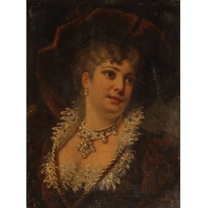 WOMAN WITH Pearls on her Neck, 3rd third of the 19th century.