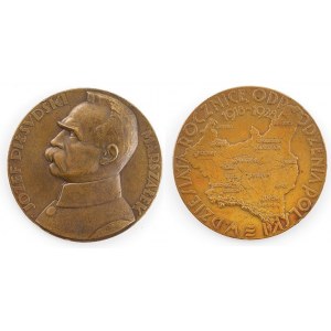 MEDAL, MARSZAŁEK JÓZEF PIŁSUDSKI W DZIESIĄTĄ ROCZNICĘ ODRODZENIA POLSKI, 1928