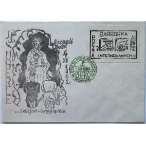COPYRIGHT. Internierungslager Uherce. Auf dem Umschlag überklebte schwarz-weiße 1zl-Briefmarke....