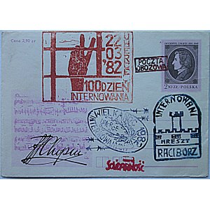 ENVELOPES. Two envelopes Racibórz - Uherce. The first with stamps : Internment Detention Center Racibórz....