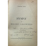LIPIŃSKI FRANCISEK. Hymny o lidské lásce. Kraków 1947. Nakładem Klubu Literatów Start - Rzeszów Nr 1...