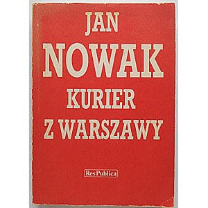NOWAK JAN. (ZDZISŁAW JEZIORAŃSKI). Kurier aus Warschau. W-wa - Kraków 1989. Społeczny Instytut Wydawniczy Znak....