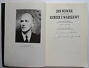 NOWAK JAN. (ZDZISŁAW JEZIORAŃSKI). Courier from Warsaw. W-wa - Kraków 1989. social publishing institute Znak....