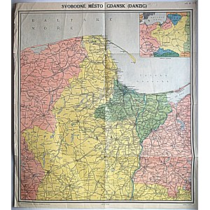 [GDAŃSK]. Karte. Svobodné Mésto Gdansk (Danzig). Praha [1939]. Nakladatelstvi : O. Girgal. Provedl V. Jordan