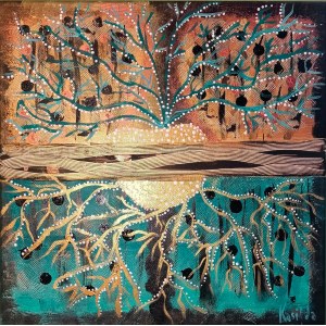 KATARZYNA KRUCZYŃSKA, L'ALBERO DEL PRESENTE DIPINTO DELLA SERIE ALBERI DELLA VITA