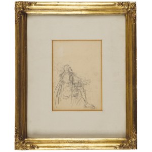 Jan Matejko (1838-1893), Two-sided drawing - Sketches of historical figures