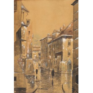 Tadeusz Radwan (1st half of the 20th century), View from Wąski Dunaj Street to the Old Town Square in Warsaw.