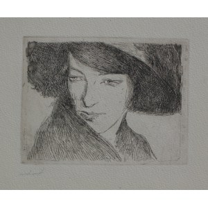Alphonse Karpinski, Portrait of a Woman in a Hat