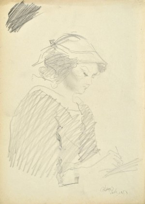 Kasper POCHWALSKI (1899-1971), Młoda kobieta pisząca, 1953