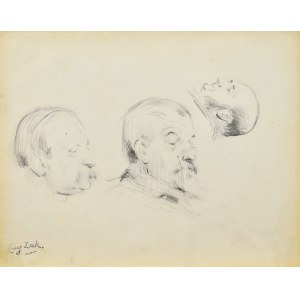 Eugene ZAK (1887-1926), Skizzen von Männerköpfen