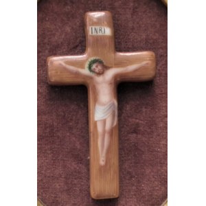 Krzyż malowany na porcelanie/miniatura/
