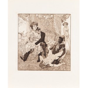 Choisy LE CONIN (italienisch Franz VON BAYROS; 1866-1924), Erotische Szene in einem Salon, 1907
