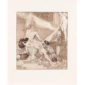 Choisy LE CONIN (wł. Franz VON BAYROS; 1866-1924), Scena erotyczna przy pochodni, 1907