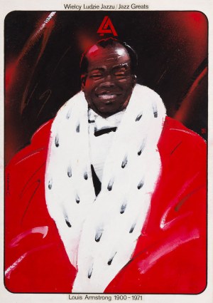 Waldemar Świerzy (1931 Katowice - 2013 Warszawa), Projekt plakatu 'Louis Armstrong' z cyklu 