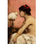 Wilhelm Kotarbinski (1849 Nieborów - 1922 Kiev), Nude with a parrot