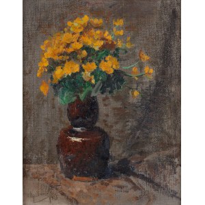 Leon Wyczółkowski (1852 Huta Miastkowska - 1936 Warsaw), Daffodils in a vase, 1908