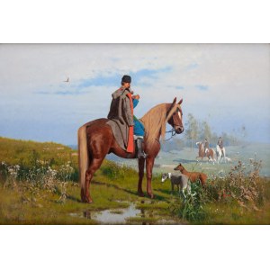 Włodzimierz Łoś (1849 Sławuta - 1888 Monachium), Na polowaniu, 1878
