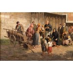 Hipolit Lipiński (1846 Nowy Targ - 1884 Kraków), Zupa rumfordzka przed kościołem św. Katarzyny w Krakowie, 1883