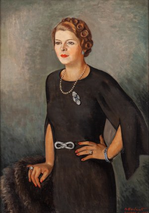 Henryk Berlewi (1894 Warszawa - 1967 Paryż), Portret damy w wieczorowej sukni, 1937