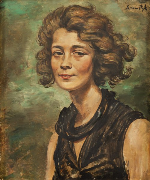Roman Kramsztyk (1885 Warszawa - 1942 Warszawa), Portret kobiety w czerni