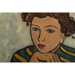 Tymon Niesiołowski (1882 Lviv - 1965 Torun), Portrait of a Girl (Girl in a striped blouse), 1960